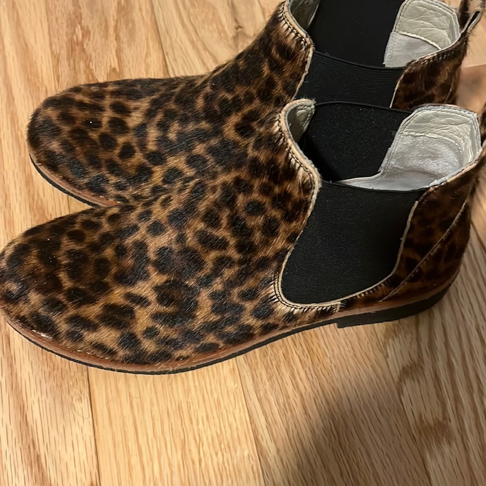 Leopard fake fur boots! Barely worn